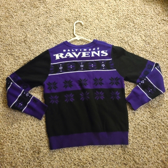 NFL Baltimore Ravens Christmas Sweater black/Purple Youth Size Large (14-16) - Picture 2 of 6